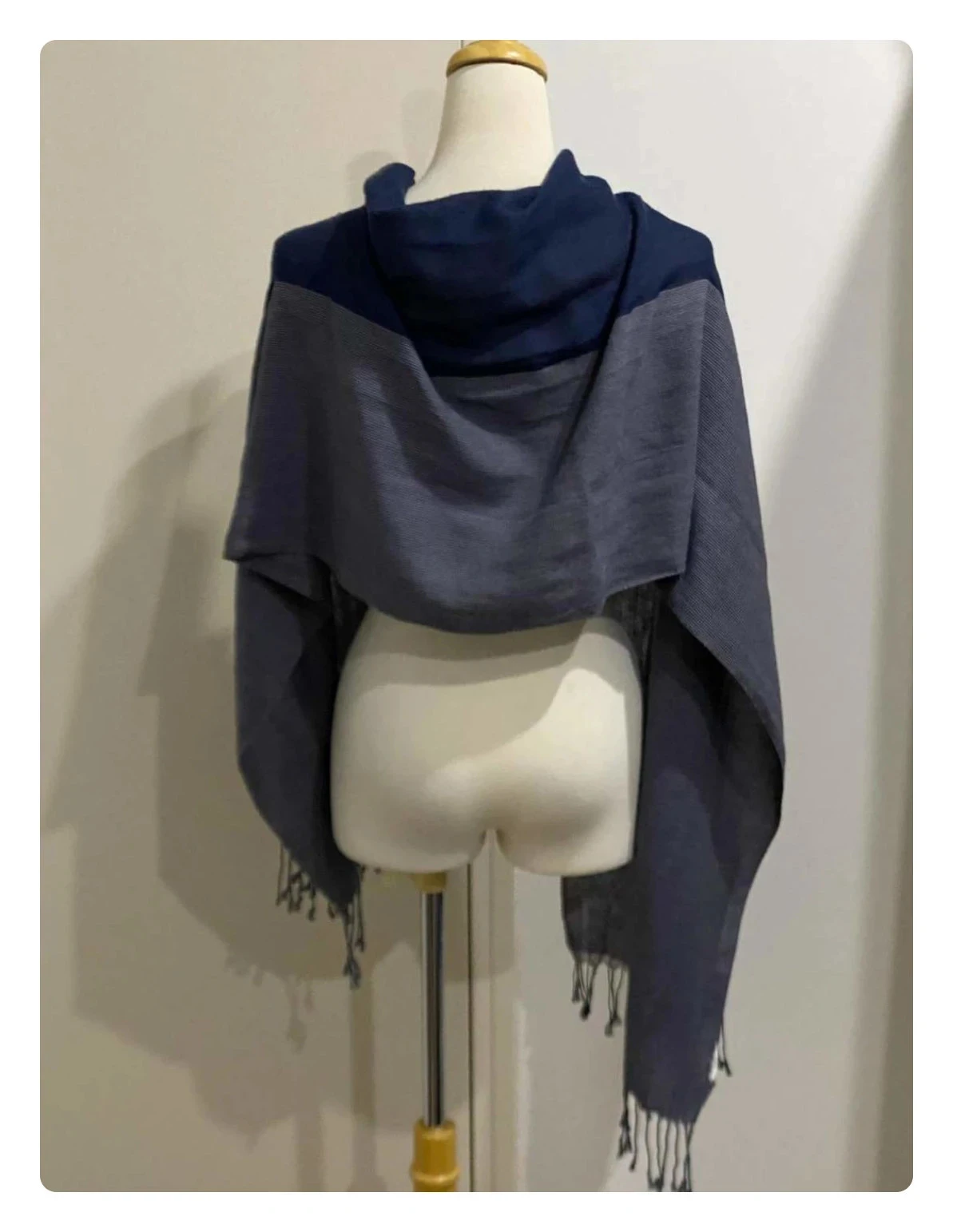 🧣 Bufanda / Chal Bicolor Azul & Gris 🧣 – photo 3